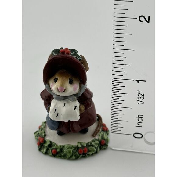 Wee Forest Folk " Miss Noel" M-146 1989 AP Burgundy Coat Retired - Picture 8 of 9